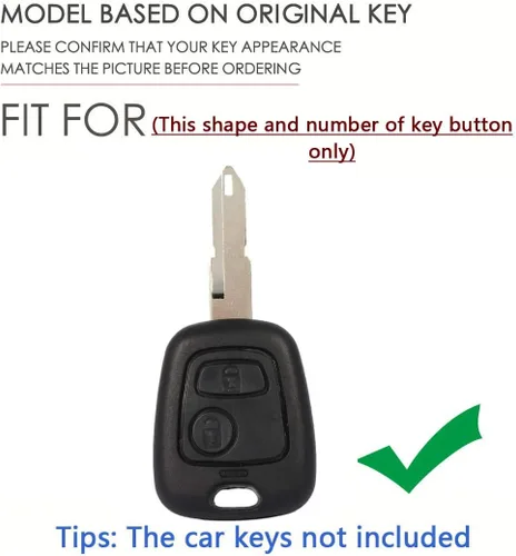Miniatura 2 de SANRILY Funda para llavero de TPU con borde dorado de 2 botones para Peugeot 206 107 207 307/Citroen C1 C2 C3 C4 Picasso para Toyota Aygo Accesorios