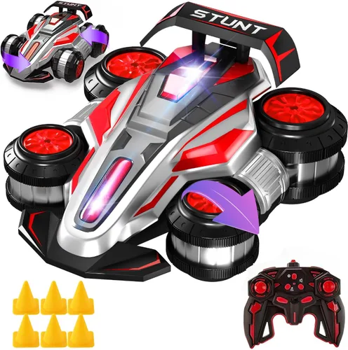 Miniatura 9 de 1:14 Auto de Juguete a Control Remoto con Giro de 360° para Niños, 4WD RC con Luces y Música, Auto de Cuatro Ruedas que se Levanta y se Da la Azul