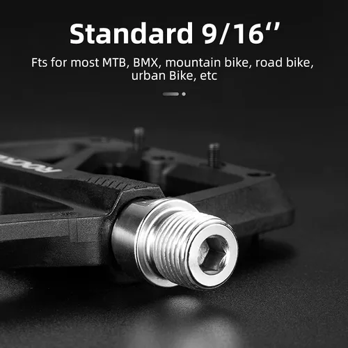 Miniatura 5 de ROCKBROS Pedales de bicicleta de montaña Pedales MTB Pedales ligeros de nailon compuesto Pedales planos de bicicleta 9/16 "DU Bearing Bike Pedales