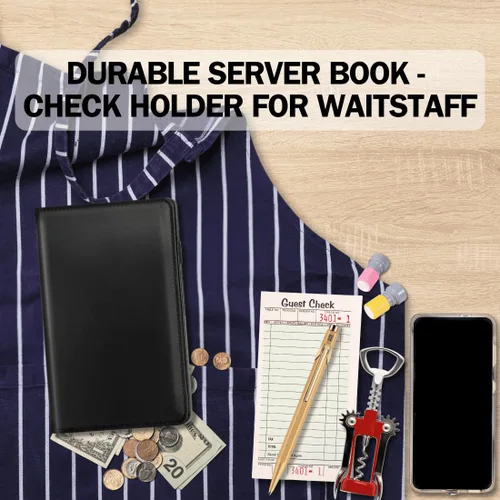 Miniatura 8 de LINTRU Libro de Servidor, Libros de Servidor Reforzados y Duraderos para Mesera, Libro de Mesera Pulido y Profesional, Libro de Servicio Organizado