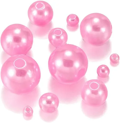 Miniatura 10 de 360 unids/bolsa 4 8 10 0.472 in tamaño mixto acrílico imitación perlas perlas con agujero cuentas de plástico para bricolaje fabricación de joyas