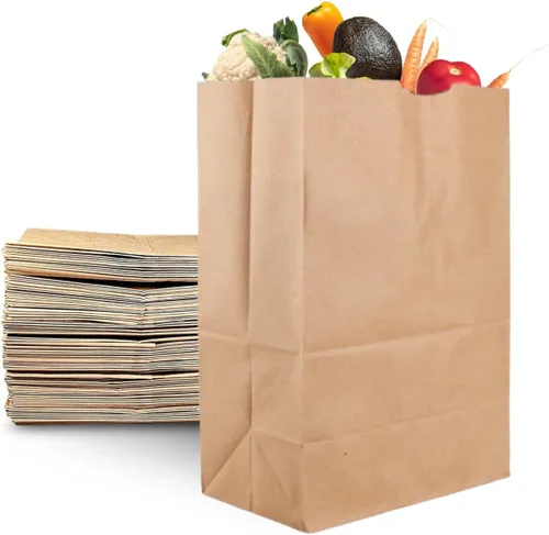 PrimeSaver Bolsas de papel resistentes de 12 x 7 x 17 pulgadas, bolsas de compras grandes de papel kraft marrón para comestibles, venta al por