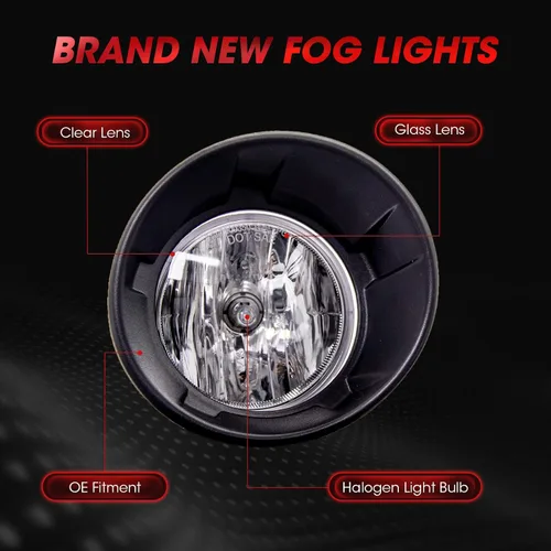 Miniatura 3 de Reemplazo de montaje de luz antiniebla para Chevy Camaro 2010 2011 2012 2013 con bombillas halógenas y bisel negro (lente transparente)