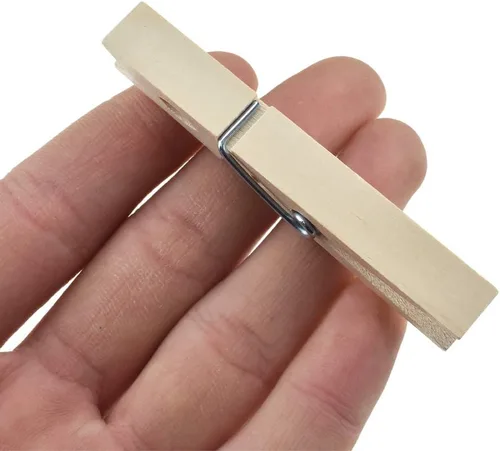 Miniatura 18 de HAHIYO Pinzas para ropa de madera doradas, mini pinzas para la ropa, no se deshacen de 1 pulgada de largo, paquete de 80 resortes resistentes
