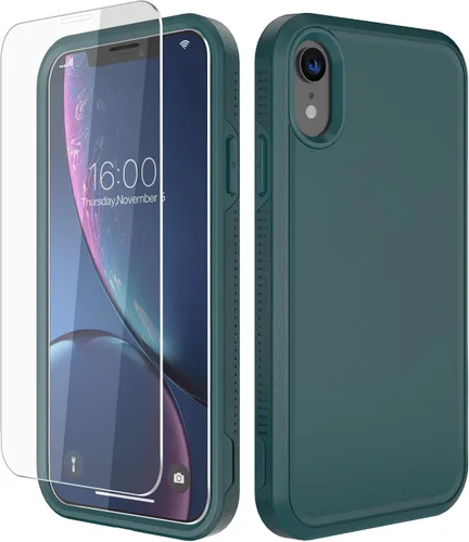 Miniatura 13 de Diverbox Funda para iPhone XR [Protector de Pantalla de Vidrio Templado] [A Prueba de Golpes] [A Prueba de Caídas] Funda de Teléfono de Protección