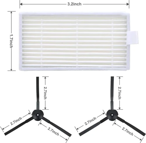Miniatura 2 de Kit de filtro de vacío de repuesto para aspiradora robótica ILIFE V3 V3S V5 V5s, Pro Robot Aspirador 6 Filtros y 6 Cepillos Laterales y 1 Filtro
