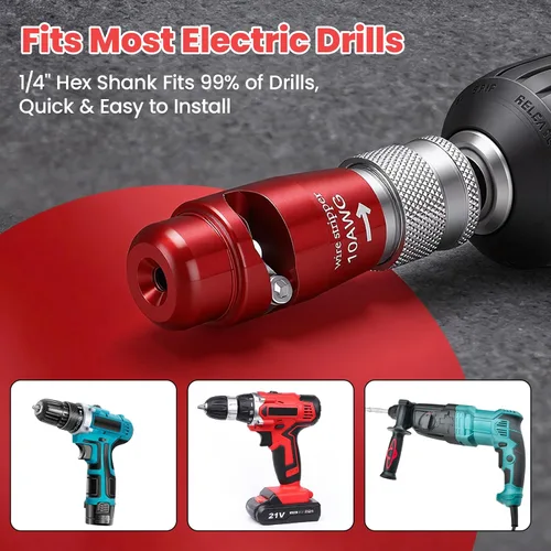 Miniatura 6 de Kit de pelacables 8 en 1 para taladro eléctrico con conector giratorio, herramienta automática de pelado de cables, pelacables de taladro