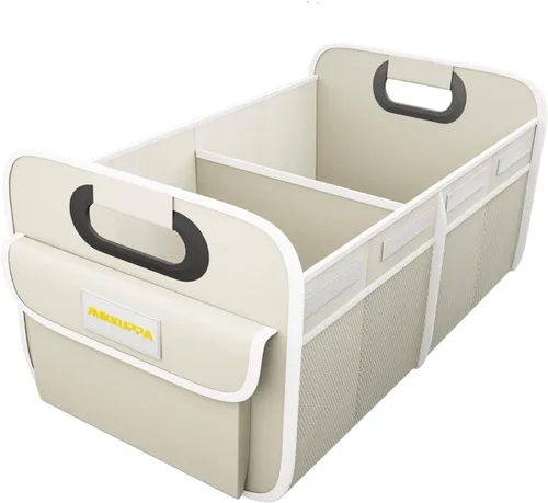 Miniatura 8 de MIKKUPPA Organizador de maletero de automóvil, organizador plegable de maletero pequeño con diseño dividido para alimentos, organizadores