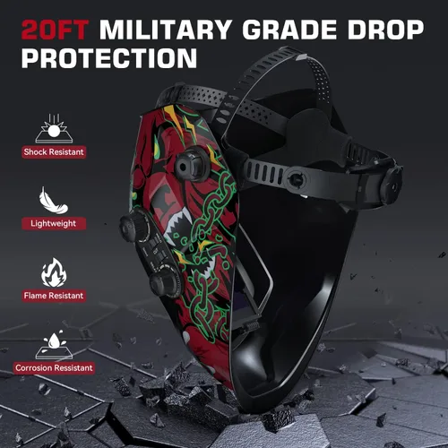 Miniatura 2 de ARCCAPTAIN Casco de Soldadura con Pantalla de Visualización Grande de 3.94"X3.66" Color Verdadero Oscurecimiento Automático Alimentado por Energía
