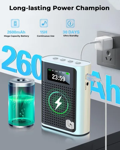Miniatura 4 de 2025 Nuevo Amplificador de Voz Mejorado Inalámbrico con Micrófono Lavalier Magnético, Pantalla LED, Micrófono Portátil Recargable para Profesores