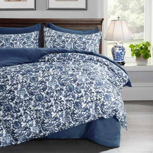 Miniatura 5 de Get Bed Ready Azulejos portugueses vintage Azulejos Funda de edredón de lujo con medallón español pintado cerámica blanca azul patrón mosaicos