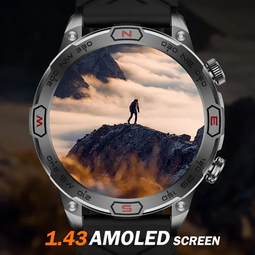 Miniatura 2 de Reloj inteligente para exteriores, responder llamadas, notificación de mensajes, reloj inteligente militar, compatible con iPhone, Android, linterna