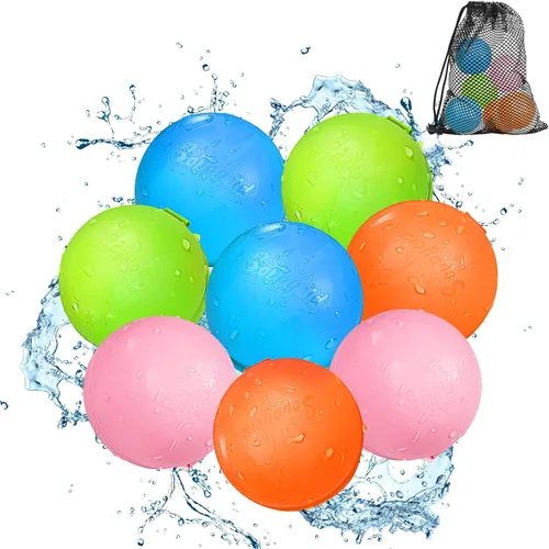 Miniatura 10 de 12 globos de agua reutilizables – Bolas de agua de llenado rápido para niños de 4 a 8 años – Bomba de agua autosellante recargable para fiesta