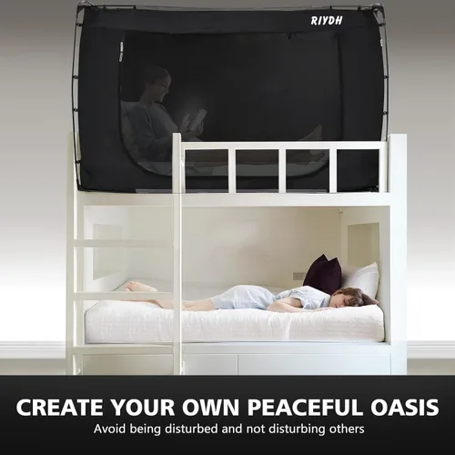 Miniatura 8 de RIYDH Tienda de campaña para cama tamaño individual XL para adultos y niños, diseño original, tienda de campaña portátil de ensueño para interiores