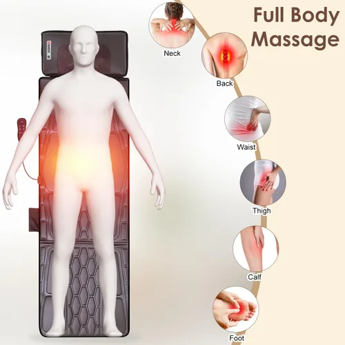 Miniatura 7 de KOCASO Alfombrilla de masaje de cuerpo completo de piel sintética, almohadilla multifuncional para silla de masaje con temporizador de calor