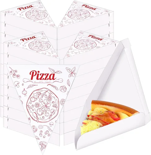 Miniatura 8 de Teenyyou 36 cajas de pizza desechables individuales para rebanadas de pizza de 9.65 x 7.28 x 1.77 pulgadas, soporte individual para suministros