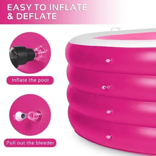 Miniatura 3 de Piscina inflable, piscina familiar redonda grande y profunda de 70"x30" con asas, piscina inflable para fiestas acuáticas de verano, al aire libre
