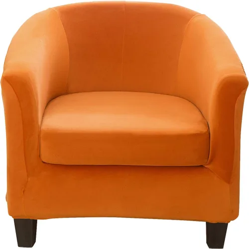 Miniatura 15 de ele ELEOPTION Funda de terciopelo para silla de club, 2 piezas, funda protectora de muebles con parte inferior elástica, funda de sofá súper suave 01