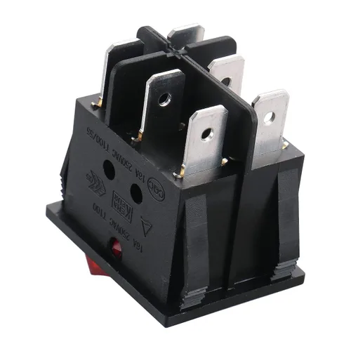 Miniatura 6 de Baomain - Pack de 2 interruptores basculantes duales con luz roja, encendido/apagado DPDT de 6 pines, 16 A/250 V CA, 16 A/125 V CA, listado UR VDE
