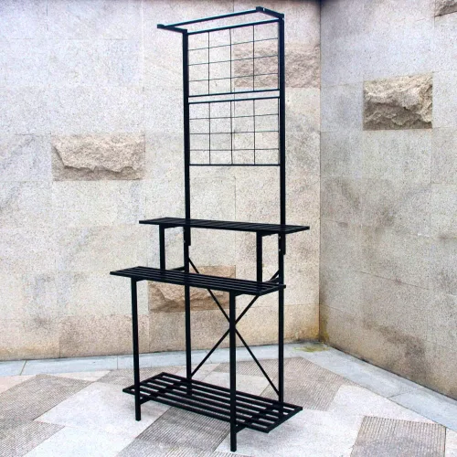 Miniatura 4 de Estante colgante para macetas, resistente soporte para plantas, enrejado, soporte para plantas de múltiples capas para el hogar, jardín, balcón