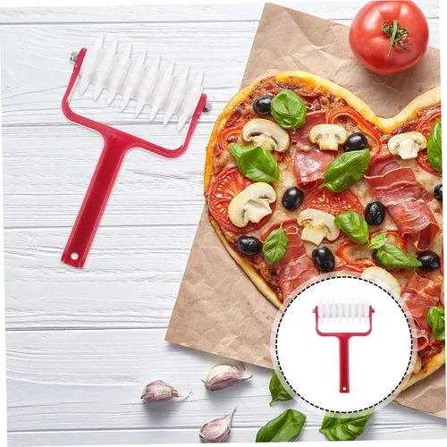Miniatura 6 de BESTOYARD Rodillo de masa de pizza 7.87 x 4.72 x 1.96 pulgadas, dispositivo de cocina con perforador uniforme para preparación uniforme de corteza