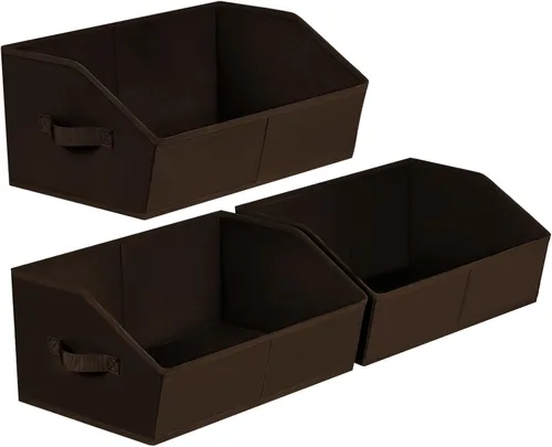 Miniatura 21 de Homsorout Organizador trapezoidal para armario, cestas grandes para organizar, caja de almacenamiento de tela para estantes, cubos de almacenamiento