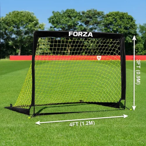 Miniatura 4 de FORZA Portería de fútbol cuadrada desplegable [4 tamaños] Postes portátiles para práctica de tiro para niños – Pop-Up en minutos Un solo o par