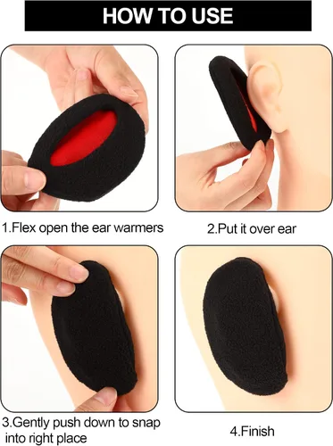 Miniatura 4 de 4 Pairs Unisex Bandless Ear Warmers Fleece Ear Muffs Thick Winter Ear Covers