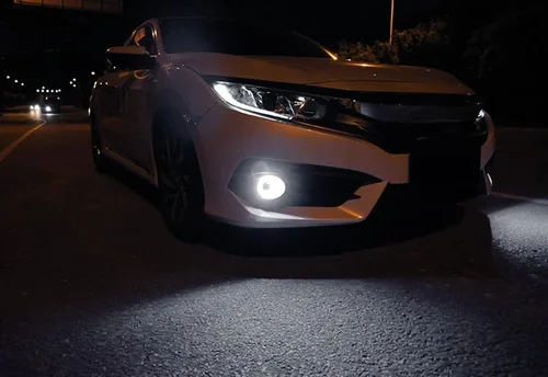 Miniatura 6 de iJDMTOY OEM reemplaza xenón blanco LED halo Angel Eyes proyector lente retrofit faros antiniebla compatibles con Honda Civic Sedan/Coupe/Hatchback