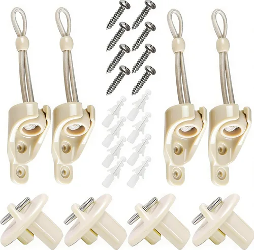 Kit de bungee + tapa de extremo, accesorios de instalación de repuesto universales para parasol de interior/exterior y persianas enrollables (juego