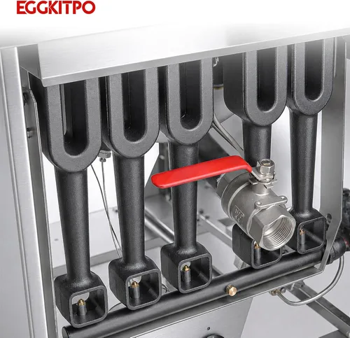 Miniatura 9 de EGGKITPO Freidora de gas propano líquido de 70 libras, con certificación CSA, freidora comercial con 2 cestas y drenaje de aceite, 5 tubos