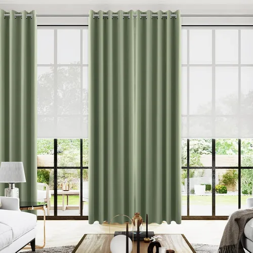 Miniatura 203 de Cortinas opacas de 72 pulgadas extra anchas para dormitorio, puerta corrediza de vidrio y patio, 2 paneles con ojales para oscurecer ventana grande