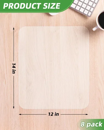 Miniatura 5 de Manteles individuales de plástico para mesa de comedor, manteles individuales translúcidos, 8 piezas resistentes al calor, lavable para comedor
