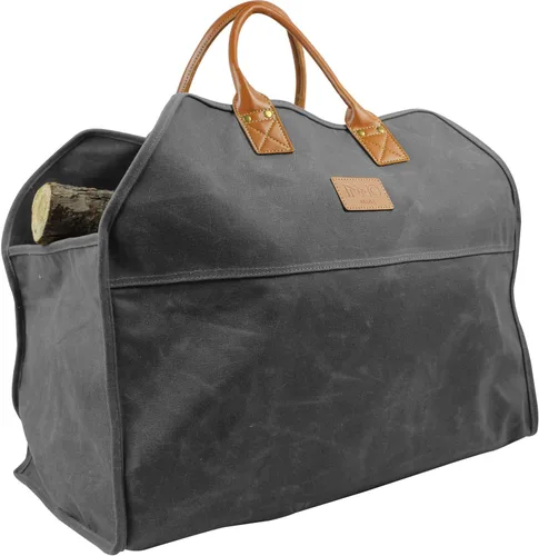 Miniatura 10 de INNO STAGE - Bolsa de lona encerada resistente para leña, tamaño grande, bolsa de almacenamiento para accesorios de chimenea y estufa de madera