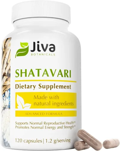 Miniatura 8 de Jiva Botanicals Shatavari Cápsulas para mujeres – 1,200 mg de polvo orgánico Shatavari para el equilibrio hormonal, salud reproductiva de la mujer