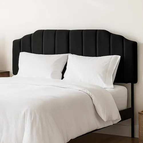 Miniatura 5 de Cabecero tapizado para camas matrimonial/queen, cabecera arqueada y soporte de marco de cama, altura ajustable, diseño moderno de canal vertical