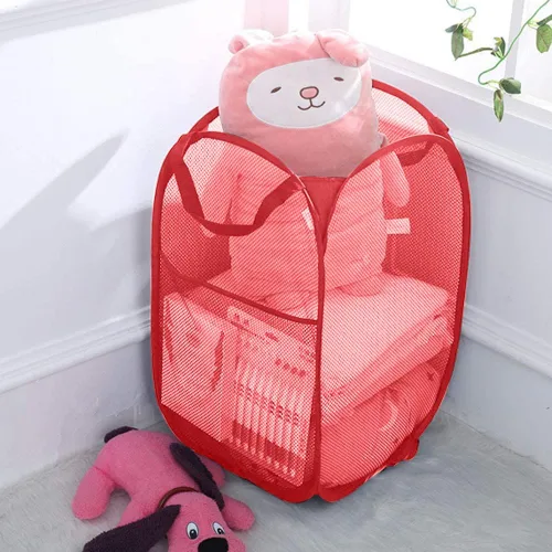 Miniatura 2 de Cesta desplegable para lavandería, cesta plegable de malla para la lavandería, cesta de ropa plegable portátil, contenedor de almacenamiento
