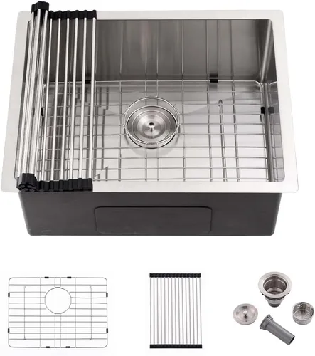 Miniatura 11 de Fregadero de barra negra de 12 pulgadas para montaje bajo montaje, fregadero de cocina pequeño de 12 x 16 pulgadas, fregadero de barra húmeda