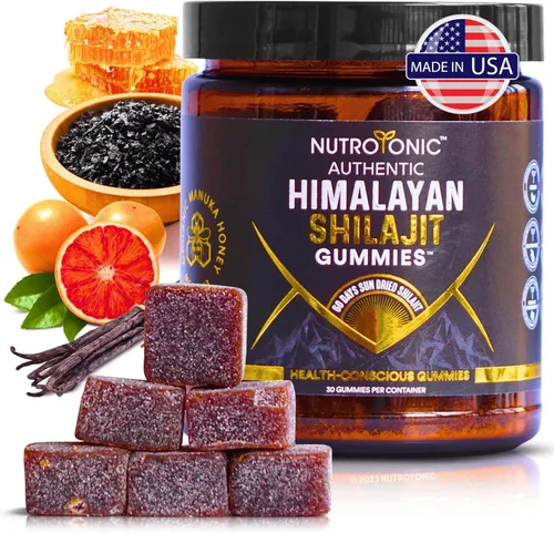 Gomitas orgánicas SHILAJIT de NutroTonic | Sin azúcar de caña, endulzadas con miel de manuka orgánica | Fórmula limpia | Ácido fúlvico natural y