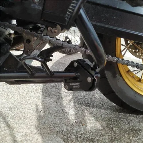 Miniatura 4 de Motorcycle CNC Kickstand Foot Side Stand Extension Pad Support Plate for Suzuki V-Strom 650 VSTROM 650 XT DL650 2004 2021 (Color : Black)