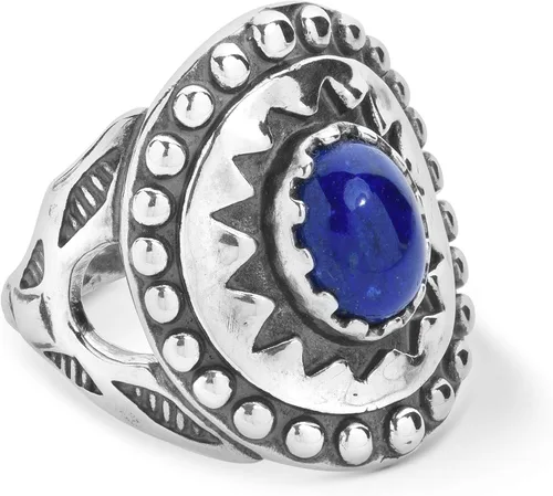 Anillo de protección con forma de estrella de Estados Unidos West Sterling Choice of Colors Sunburst de tamaño 5 a 10, Metal Metal Piedra preciosa