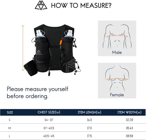 Miniatura 2 de Haimont Chaleco de hidratación para correr con botellas de agua para mujeres y hombres, mochila de agua ligera ajustable de 8 litros con frascos