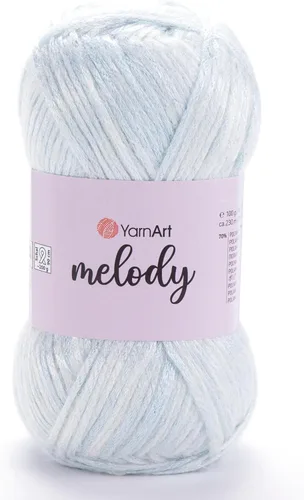 Miniatura 6 de 1 Ball YarnArt Melody, hilo de cadeneta, hilo brillante metálico brillante para tejer, ganchillo, bordado, 3.5 onzas, 754.6 ft (251 yardas), 70%