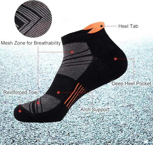 Miniatura 3 de JOYNÉE Mens Ankle Low Cut Athletic Tab Socks for Men Sport Comfort Cushion Sock 6 Pack