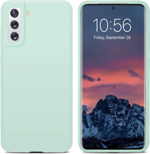 Miniatura 2 de Funda diseñada para Galaxy S21 FE, silicona líquida de goma a prueba de golpes, forro de tela de microfibra suave, compatible con Galaxy S21 FE
