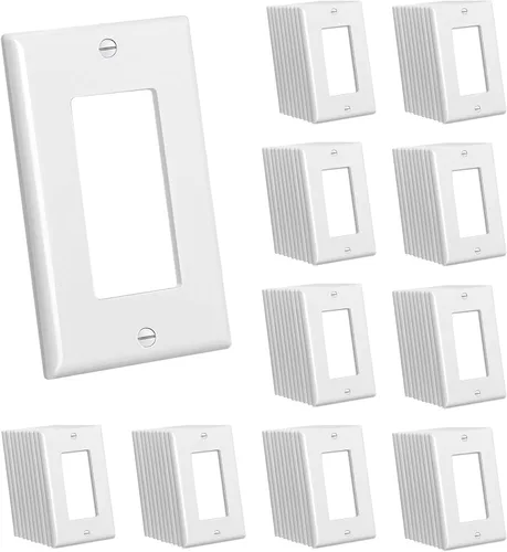 CML - Placas decorativas de pared, paquete de 100 cubiertas de receptáculo de toma eléctrica, cubiertas de interruptor de 1 banda, tamaño estándar