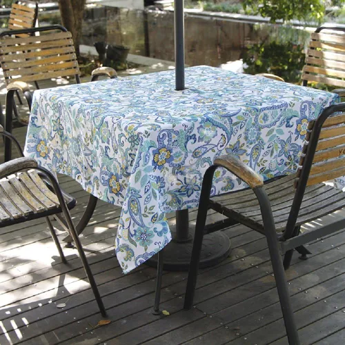 Miniatura 22 de Melaluxe - Mantel impermeable resistente a las manchas para exteriores con agujero para sombrillas y cremallera