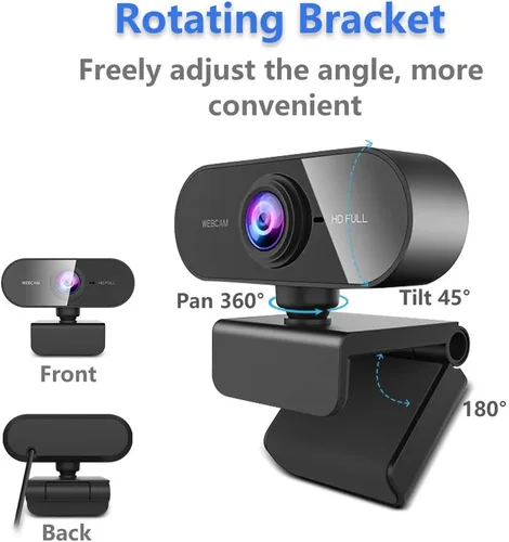 Miniatura 4 de Cámara web para PC con micrófono, cámara web Full HD 1080P para transmisión para Mac Laptop, cámara de computadora externa USB para escritorio, Negro