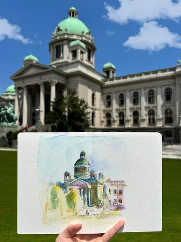 Miniatura 6 de Libro de bocetos de tapa dura, 60 páginas de grosor, 400 GSM, 180 libras, sin ácidos, papel de acuarela encuadernado plano, 6.14 x 8.25 pulgadas