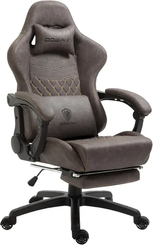 Miniatura 13 de Dowinx Silla de Juego Grande y Alta, Sillas de Videojuego con Reposapiés, Sillas de Juego de PC para Adultos - Silla Gamer Ergonómica Reclinable